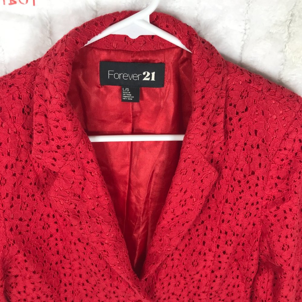 Forever21 Women's L Cropped Lace Jacket - Picture 2 of 8